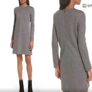 Theory Wynter Classic Black and Gray Houndstooth Dress - Size 4